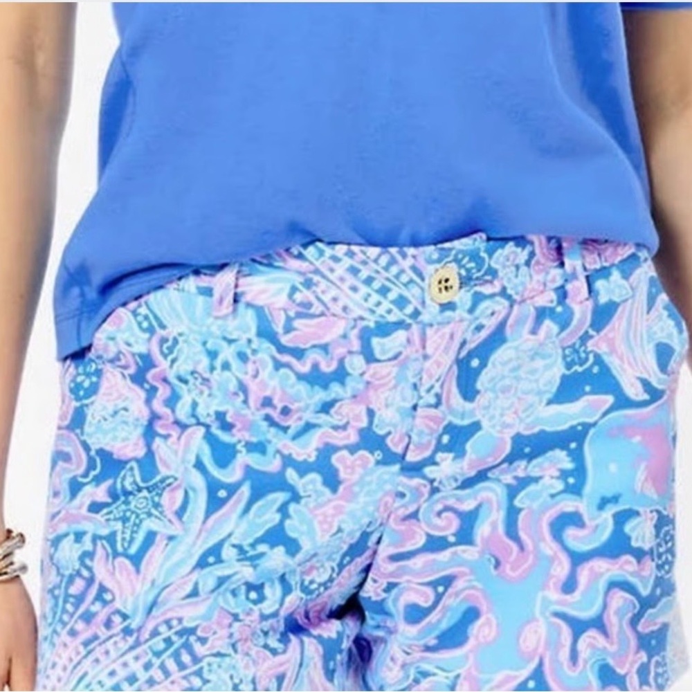 Lilly Pulitzer Callahan Knit Blue and Pink Colorful Shorts